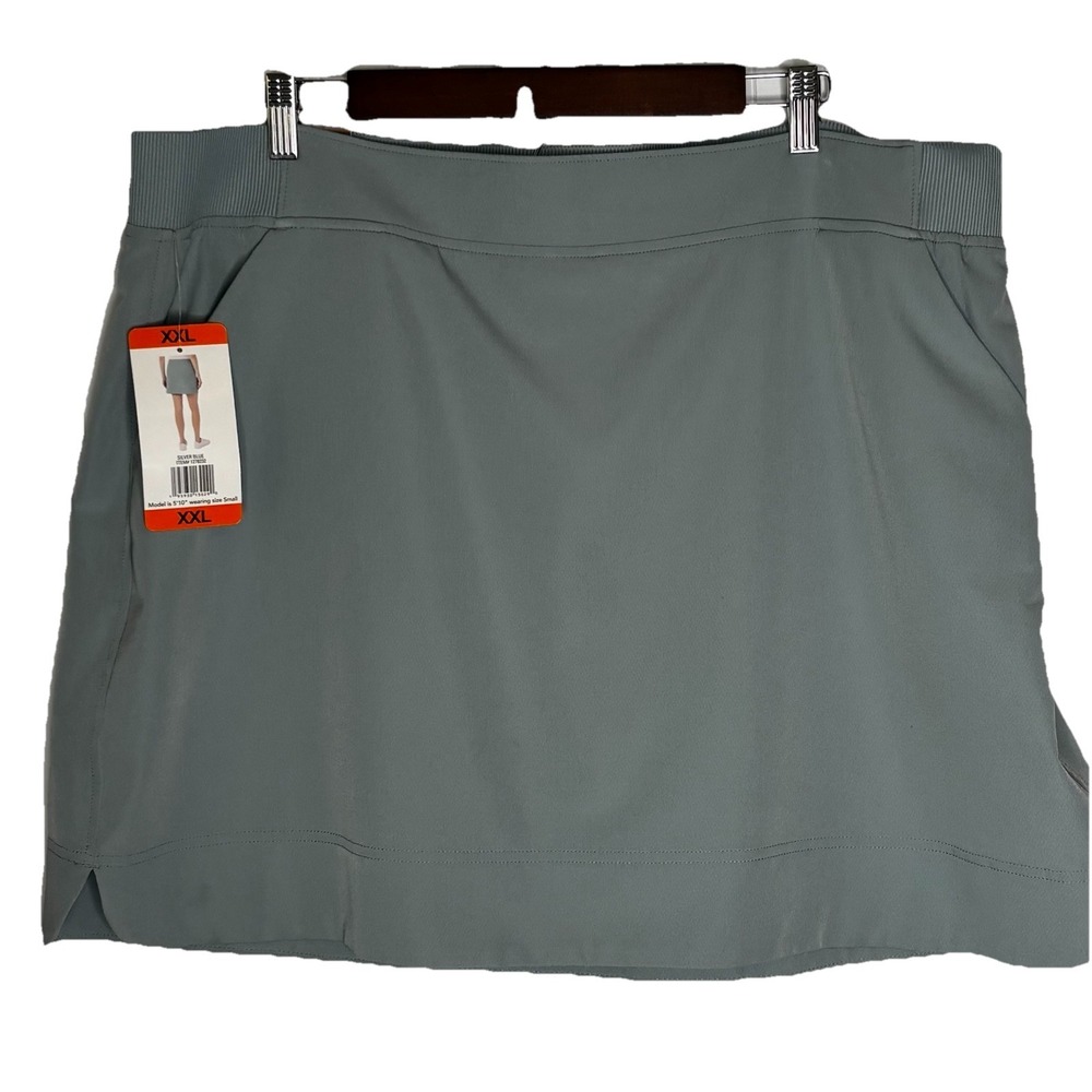 32 Degrees COOL Skort NEW Silver Blue XXL Pickleball Golf Tennis Athleisure NWT